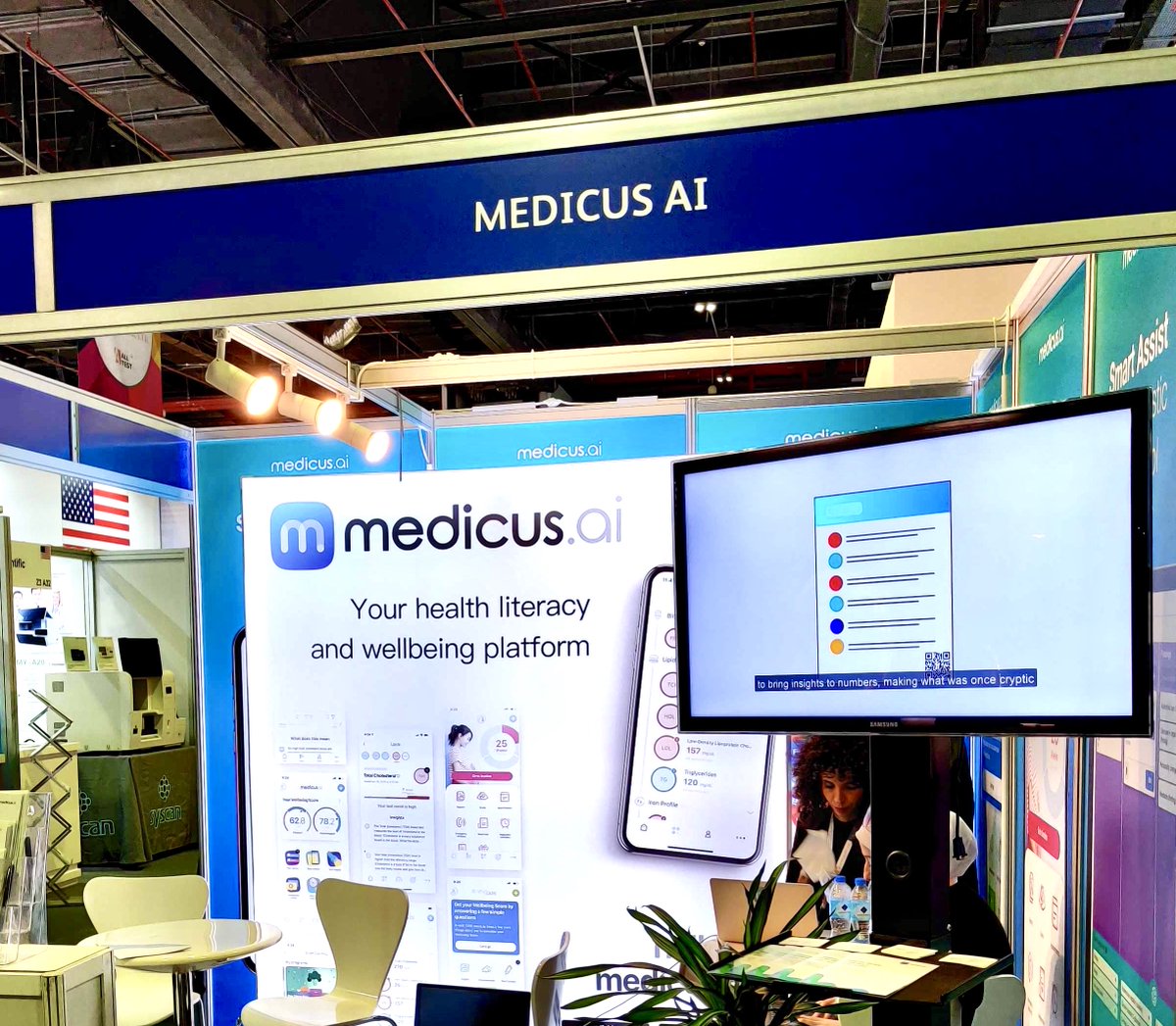 medicusai's tweet photo. Last day of #Medlab2020! Come along to stand Z2.L31 for a demo of the Medicus Wellbeing platform, that provides users with an overall picture of their physical and psychological health through a multidimensional health quiz and smart score. 
@Medlabseries #medlabseries #mymedlab https://t.co/JZjXt0Eukb