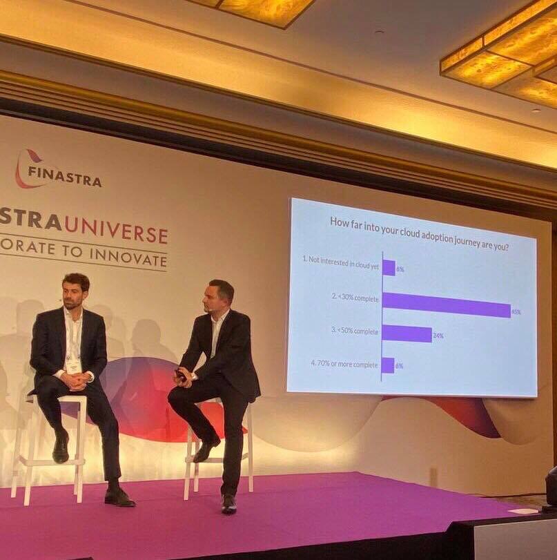 germainbahri's tweet photo. It was a pleasure discussing digital transformation strategy and how banks are innovating for the future, #cloudadoption, #platform, #ai at #finastrauniverse in Paris. @ficoba @FidorSolutions https://t.co/UzAHh920E2