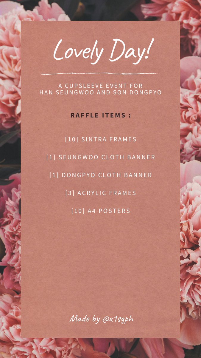 x1sgph's tweet photo. #LovelyDay with SeungPyo! ♡
A cupsleeve event for Han Seungwoo and Son Dongpyo.

📍 Venue: Zoo Coffee-Megamall.
📆 Date: May 02, 2020. (Saturday)
🕑 Time: 2:00 PM-6:00 PM
📎 Pre-Reg Form: https://t.co/45eXiNBJEI
📣 Note: No walk-ins allowed. https://t.co/HUoQtD5Guq