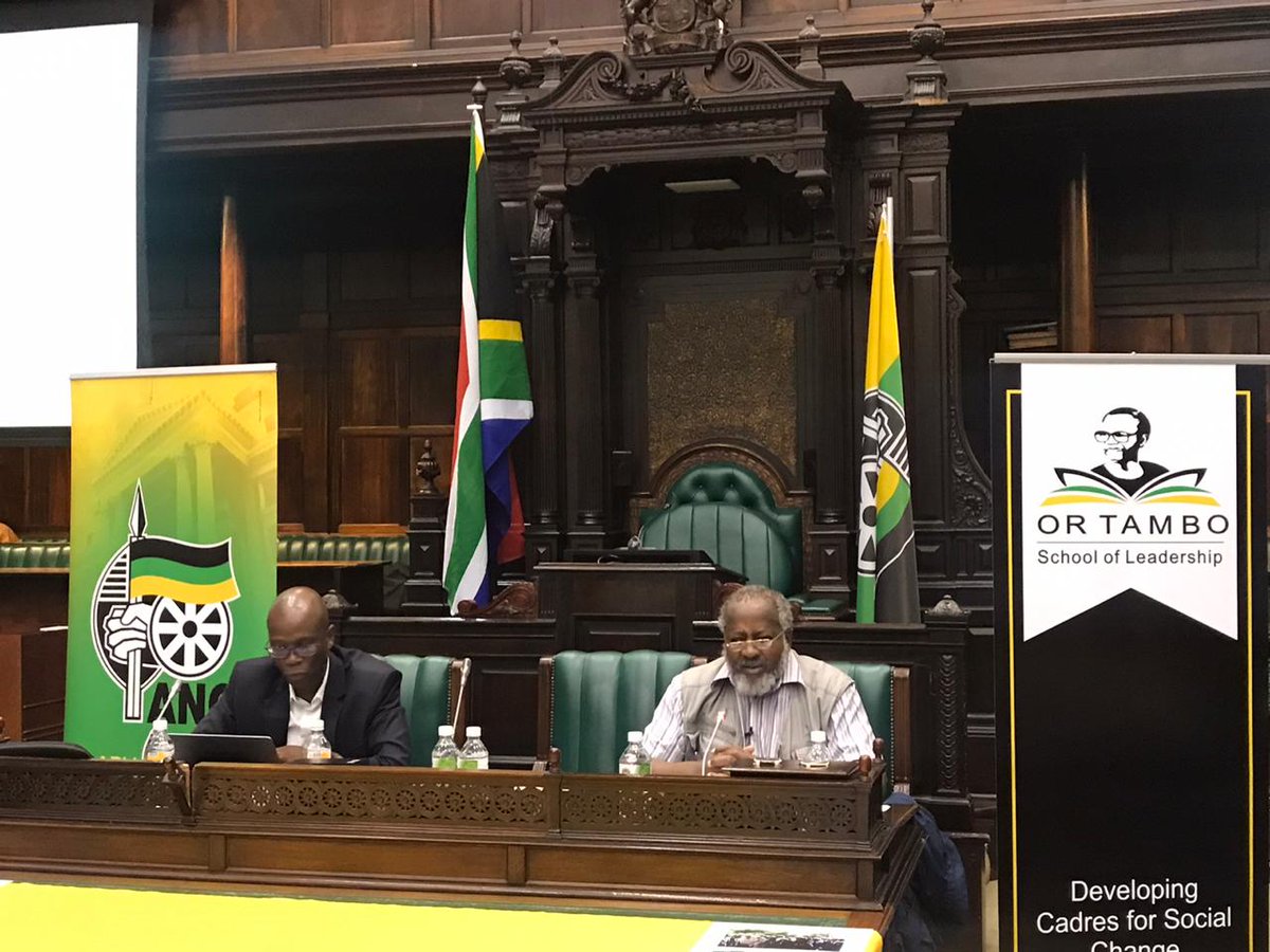 ANCParliament's tweet photo. Political veteran Cde Pallo Jordan gives a talk on The National Question. #ANCcaucus https://t.co/jq2UcTdbTf