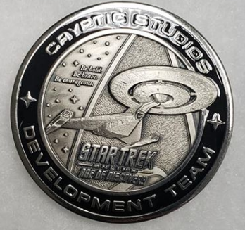 BrewCityGamer's tweet photo. Commemorative 10-year Anniversary coin for @trekonlinegame ! Super happy for the #StarTrek team as they work super hard day in and day out! Going on for 10 years now is incredible! 😎🖖#StarTrekOnline #10YearsOfSTO https://t.co/uA3AWCQkHS