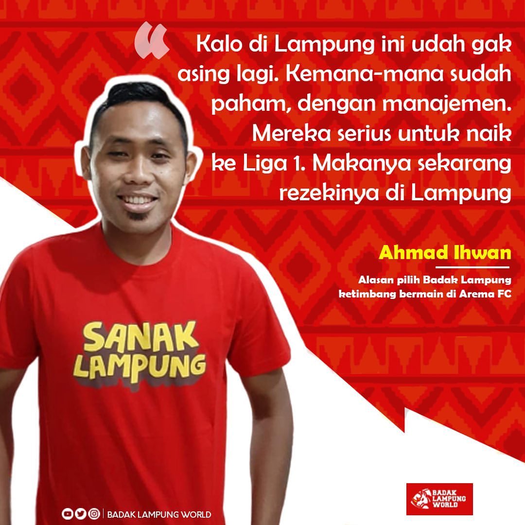 bdklampungworld's tweet photo. Pemain yang menjadi top skorer SFC dengan raihan 10 gol pada musim kompetisi Liga 2 2019, kini resmi dikontrak Badak Lampung FC.

Berikut alasan Ihwan merapat ke skuat Laskar Saburai: https://t.co/77GkAqgFOJ