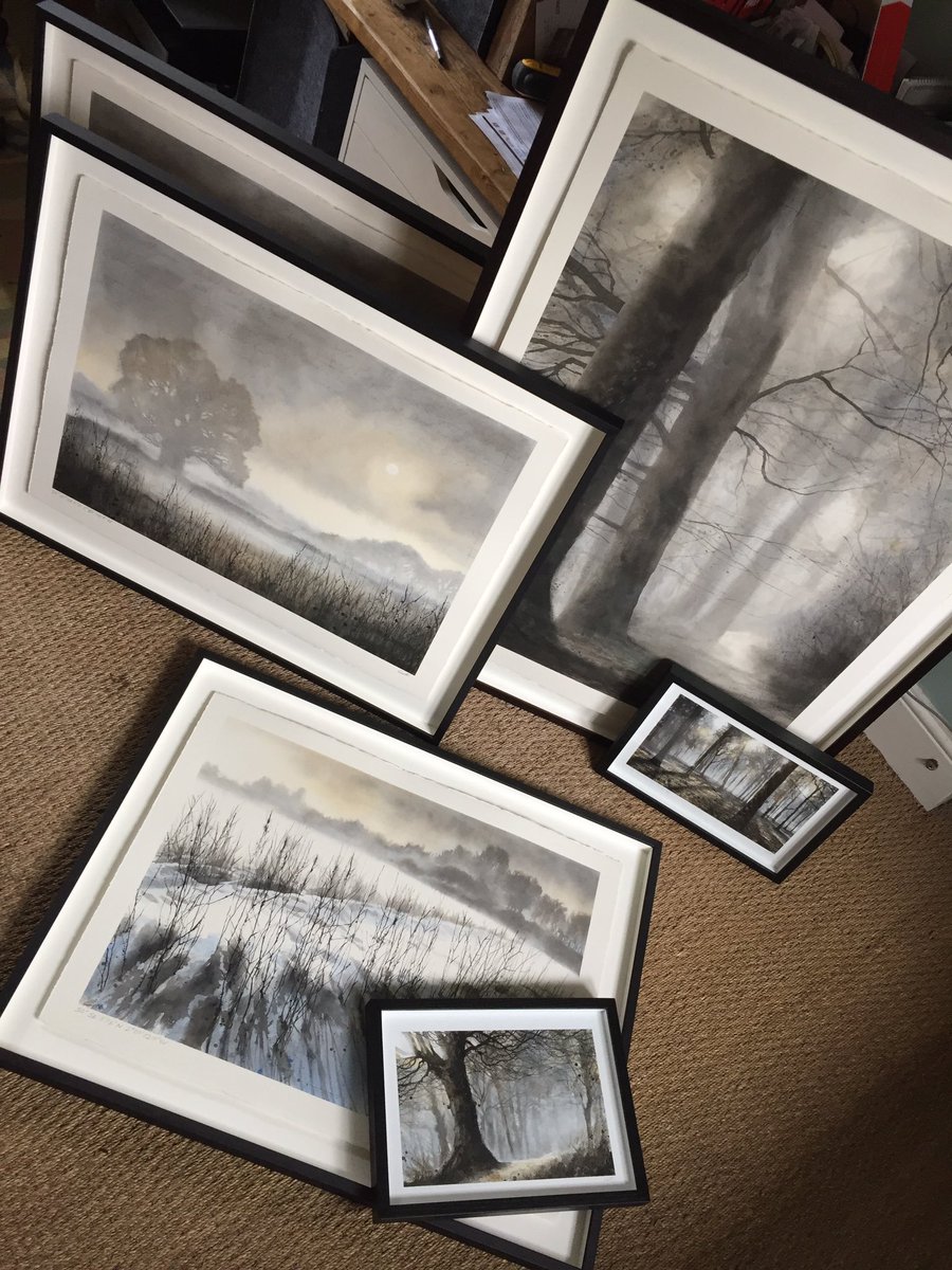 Wood delivery…looking forward to dropping these six paintings off in London. As you can see, available in S, M or XL. Beautifully framed by <a href="/Mount_Art/">Peradam</a>  #art #trees #environment #londonexhibiton #monochrome #watercolour #watercolourpainting