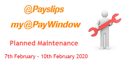 MYEPAYWINDOW USERS:

Please note that myePayWindow will be unavailable from 8pm Friday 7th February 2020 until 8am Monday 10th February 2020, due to essential maintenance work. It is possible that the work may be completed sooner than Monday 10th.