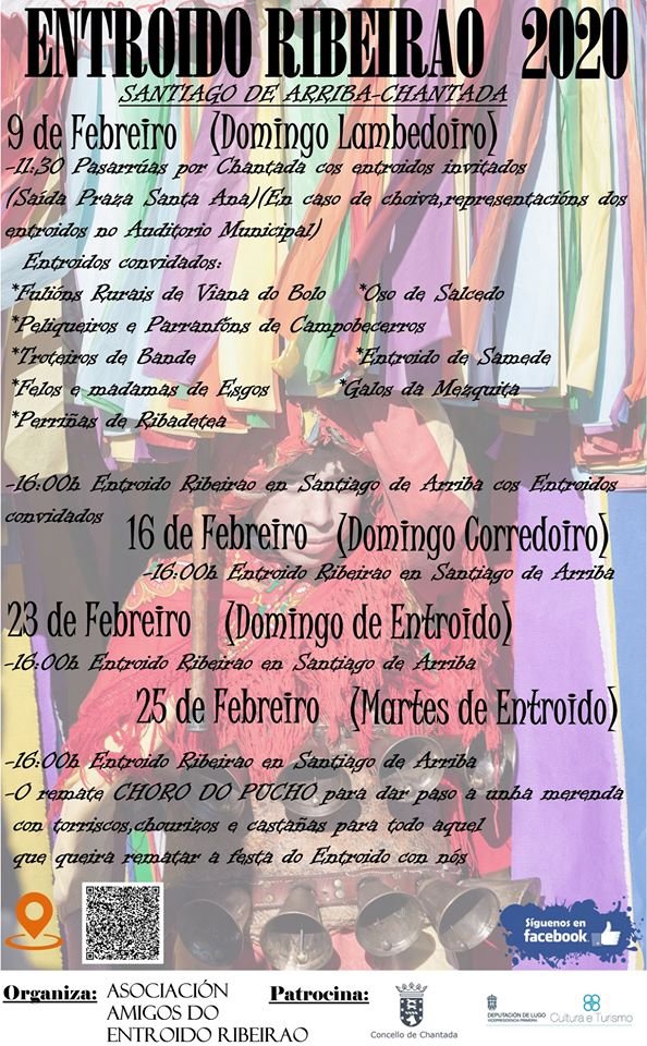 Arranca el carnaval en la provincia de Lugo. Este domingo Santiago de Arriba, en <a href="/ChantadaConcell/">Chantada Concello</a>, celebra su tradicional Domingo Lambedoiro del Entroido Ribeirado. 
Benvidos ao entroido!
#LugoCambia #turismo #Chantada #EntroidoRibeirao