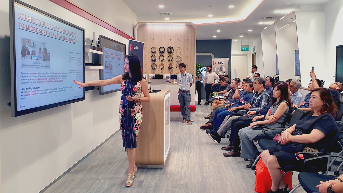 PolyCompanyAPAC's tweet photo. A big thank you to all the partners whom joined us today in the Singapore #PolyExperienceCenter! 

It was great sharing about the #PolyStudio X Family video bars, and we hope you enjoyed the live demo of the #ConversationMode feature that will soon be available on the video bars! https://t.co/6qUA65G4oX