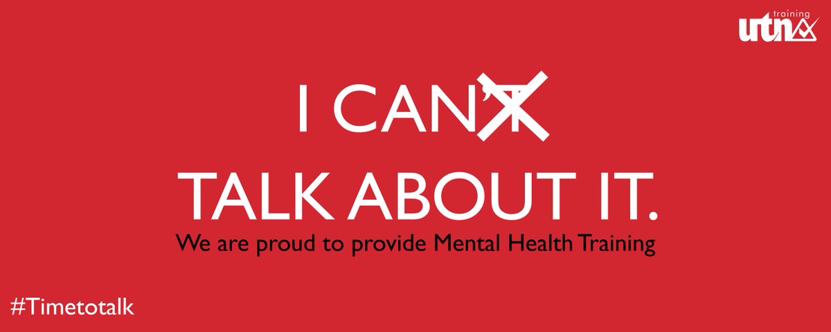 UTNTraining's tweet photo. It's #timetotalk Day, the day to talk about mental health issues. We know the importance of talking about these things, which is why we launched our Mental Health Awareness course. It helps break the stigma of mental health. Check it out here: https://t.co/WSVjkZXykU https://t.co/ZlmPSq59tq