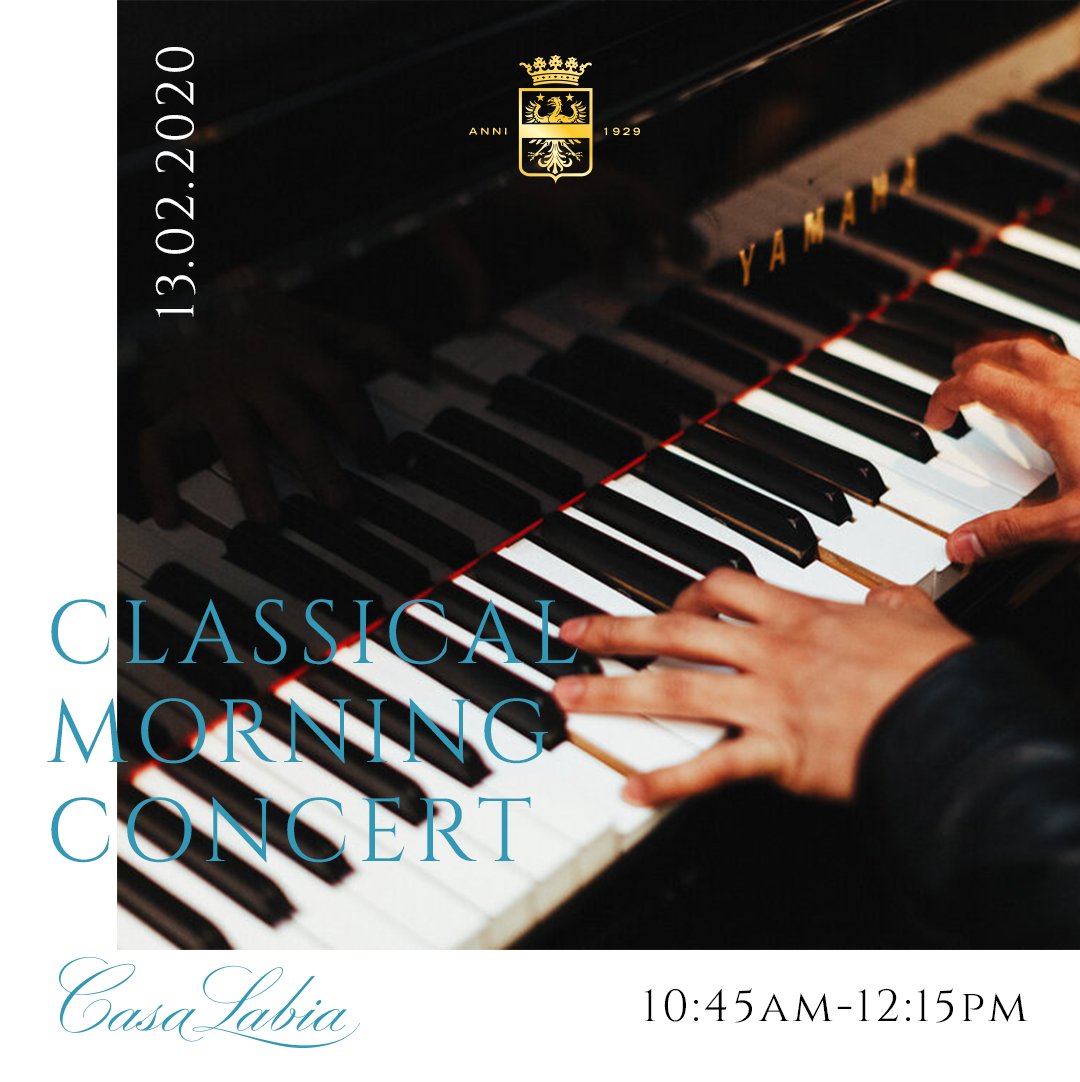 Classical Morning Concert Series with George Hill on Thursday 13 February 2020 at 10h45.
.
Tickets are R140 each, bookings are essential. 
Contact Azola on 021 788 6068 / cultural@casalabia.co.za
.
casalabia.co.za