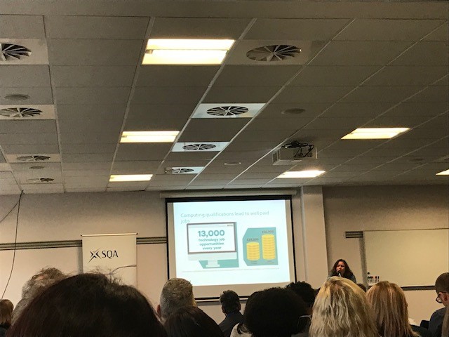 TCSoACompSci's tweet photo. Great day out at the #sqacomputing2020 conference. Lots of new and exciting qualifications in Computing. 13,000 jobs in Computing in Scotland every year!
#career #computing https://t.co/NZ3AUcb9L4