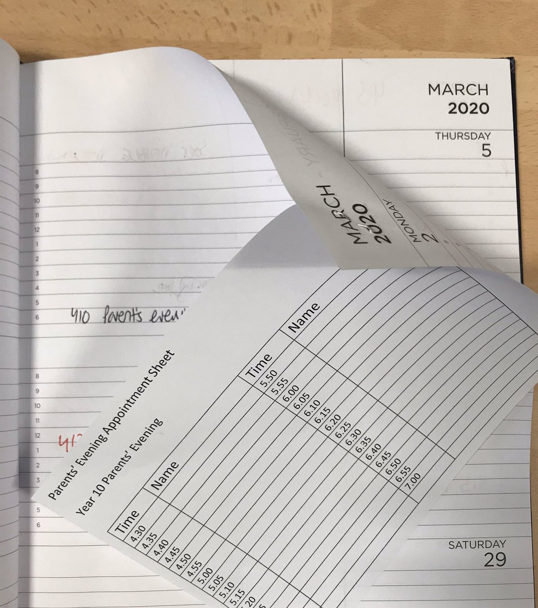 HughJRichards's tweet photo. After 10 years of last-minute-before-parents-evening-where-in-the-living-hell-is-my-appointment-sheet based panic, I have just trimmed it and stapled it in my planner. Why have I never done this before? #smugmodeactivated https://t.co/KPAS7BEREr