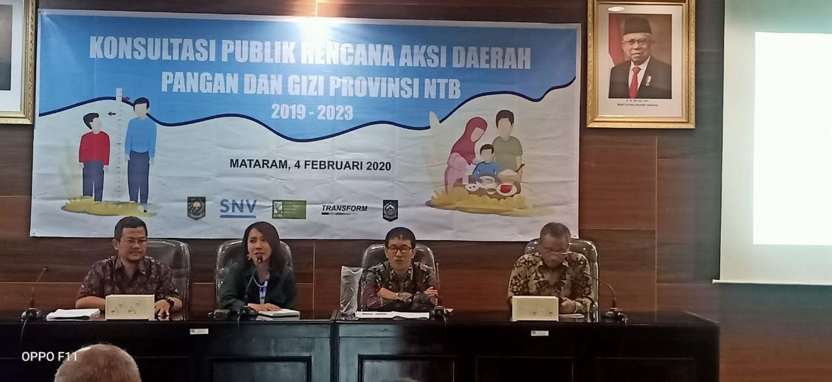 Proses konsultasi Publik Rencana Aksi Daerah Pangan Dan Gizi Provoinsi NTB, dilaksanakan di Kantor Bappeda Provinsi dengan melibatkan berbagai sektor diantaranya SKPD Prov NTB, Akademisi/Universitas, Tim Penyusun RAD-PG, Pers/Media, NGO/CSO dan tokoh masyarakat.

<a href="/SNVIndonesia/">SNV Indonesia</a>