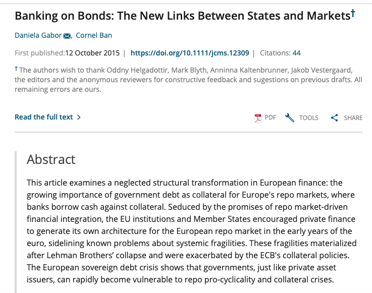 lysere Nord Encommium Daniela Gabor on Twitter: "@JoMicheII @YannisDafermos repo market liquidity  is an important driver of bond market liquidity - yes @ecb finally, next  steps 1. Do this exercise for 2010-2012 to show us