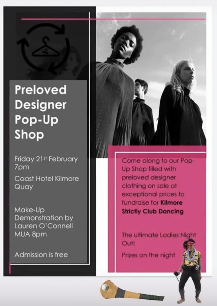 KilmoreGAAWex's tweet photo. Ellie O Connor’s fundraiser for Strictly Club Dancing is one for fashionistas and those that like a bargain @ Coast Kilmore Quay Friday 21st Feb @ 7:00 pm 💄🛍💚🧡💚🧥👚💃 #strictlyclubdancing #GetInvolved https://t.co/vquJCaXNct