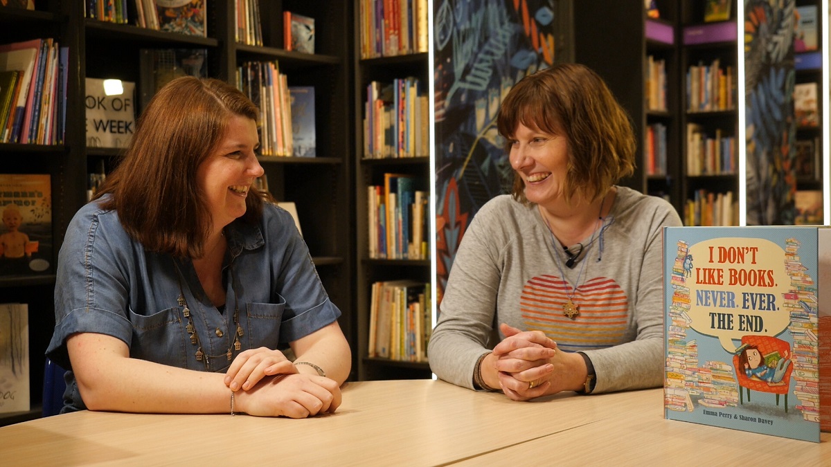 The lovely <a href="/thecreativefox/">Sharon Davey</a> &amp; I are celebrating today as I Don't Like Books. Never. Ever. The End. hits the shelves.

Sharon has been amazing to 'work' with, as has the whole team at <a href="/DFB_storyhouse/">David Fickling Books</a> 

Humongous shout out to @hmackenziesmith who found the perfect home for my words.