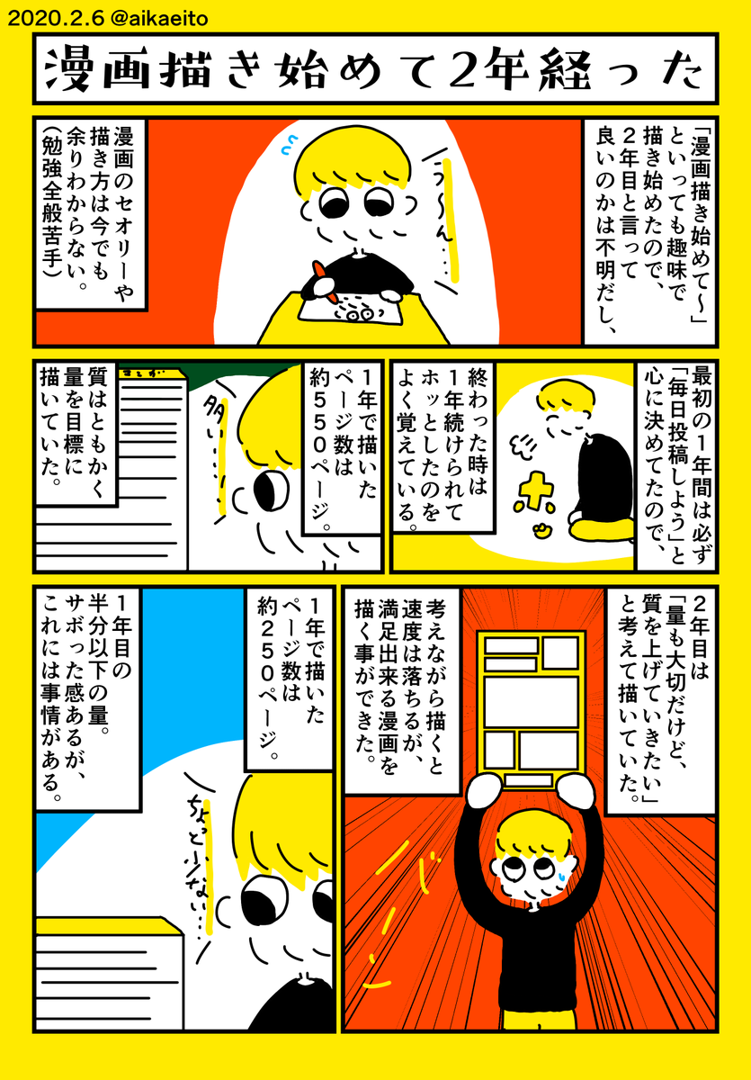 漫画描き始めて2年経った 