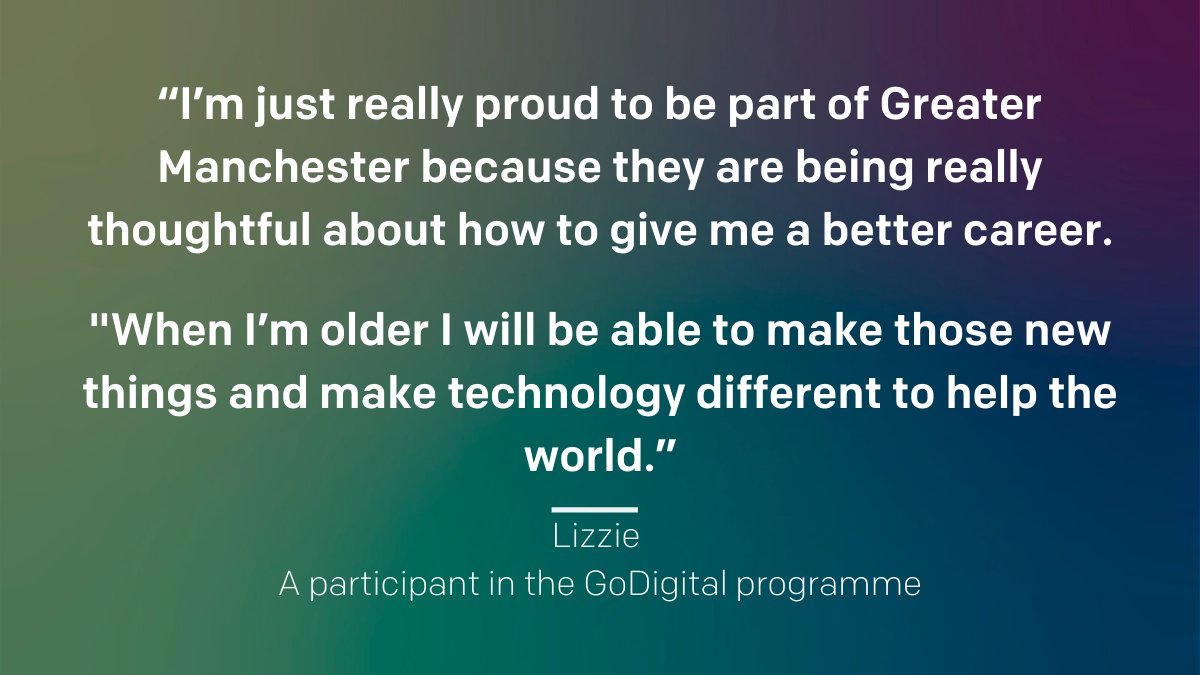 GMCAdigital's tweet photo. A fantastic digital story is #GoDigitalMCR who links schools with industry to teach core digital skills to students using a tried & tested industry-led approach & to provide opportunities for young people to access industry mentors & careers coaching #DoingDigitalDifferently https://t.co/flfEZlzjKe