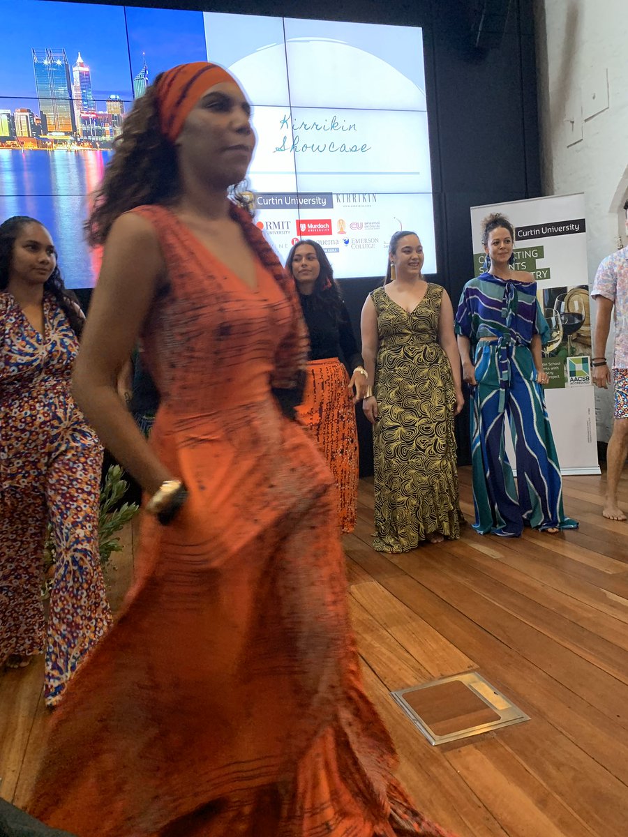 runbeagle's tweet photo. When conferences hold a fashion show. Wonderful display of indigenous art and fashion by @KirrikinAus #apprren2020 #ICCCC2020 #perth2020 https://t.co/2ELbEzjPB5