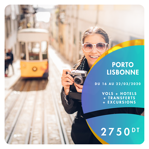mytunisie's tweet photo. Voyage à Porto &amp; Lisbonne du 16 au 22 Mars 2020 - Vacances Mars - 06 Nuits / 07 Jours à 2750 dt 
Possibilité de payer par facilité sur 3, 6 ou 12 mois
ℹ Info &amp; réservation 📱 94 686 940 📞 71 798 644 💻 https://t.co/kOhzAqtX4Q https://t.co/Zt1VcOjzUR