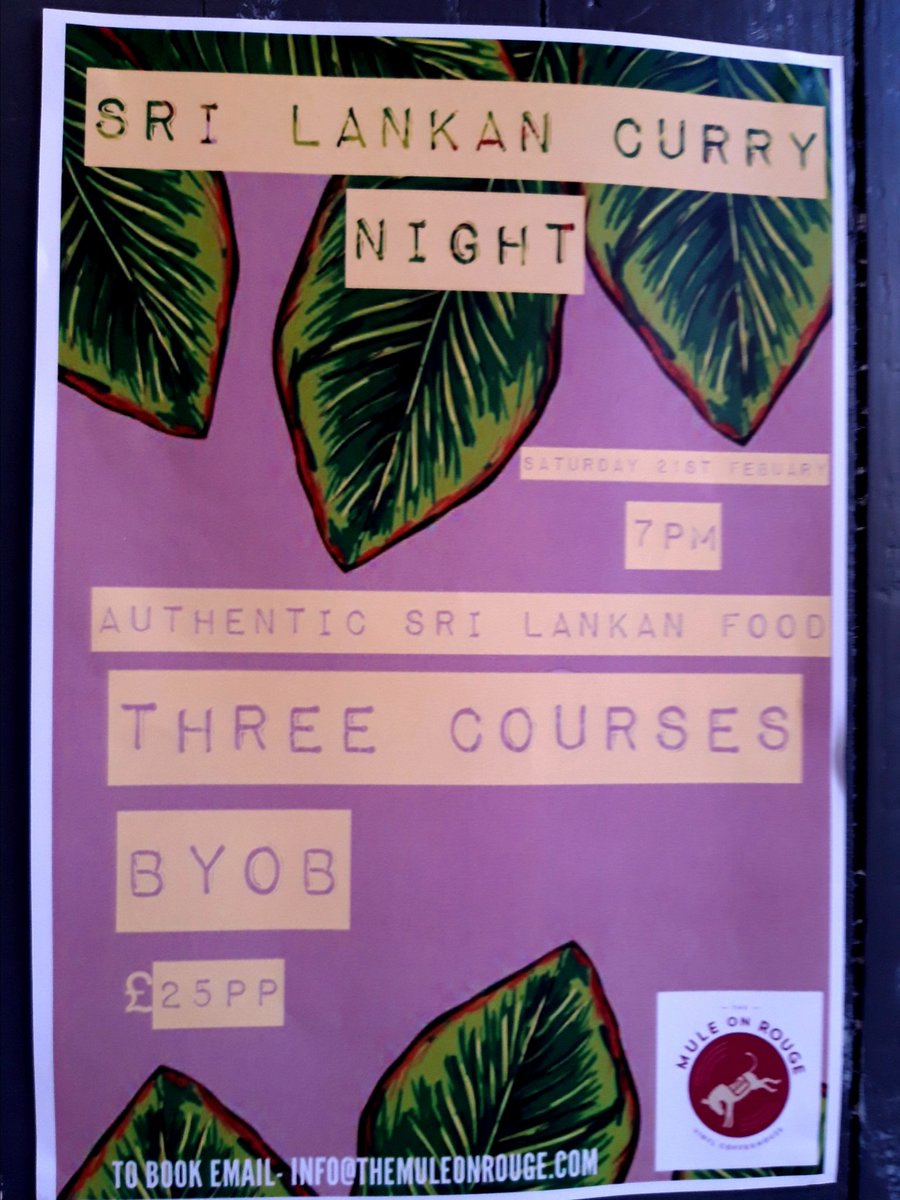 Mule_on_Rouge's tweet image. It's back! Now taking bookings for the next Sri-Lankan night on the 21st. 
Also....watch this space for our BIG announcement next week! #mysteryMule