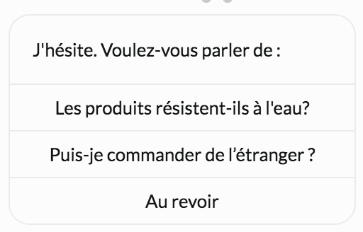 tomg_'s tweet photo. "Au revoir" dans les suggestions d'un bot qui comprend pas ta question, on me l'avait encore jamais faite celle là. De mieux en mieux. #dumbbots https://t.co/8shCZzdWSo