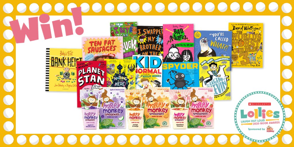lolbookawards's tweet photo. For those of you following along with the #Lollies2020 on Twitter, we've got a treat for you! RT to win a set of the Lollies shortlisted books, Happy Monkey smoothies and some Lollies goodies. Good luck! https://t.co/jBKSE3o6yv