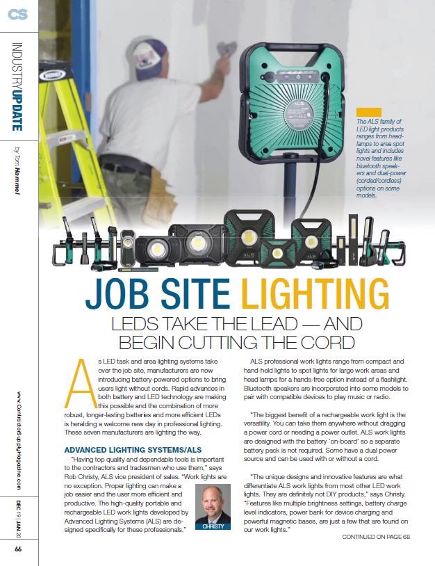 ALSLighting's tweet photo. Have you read the latest issue of Contractor Supply magazine? The @ALSLighting #LED work light product line is featured on Page 66. 

Read the entire issue at https://t.co/vl5PXngOED #innovation https://t.co/rFdU7qwXFB
