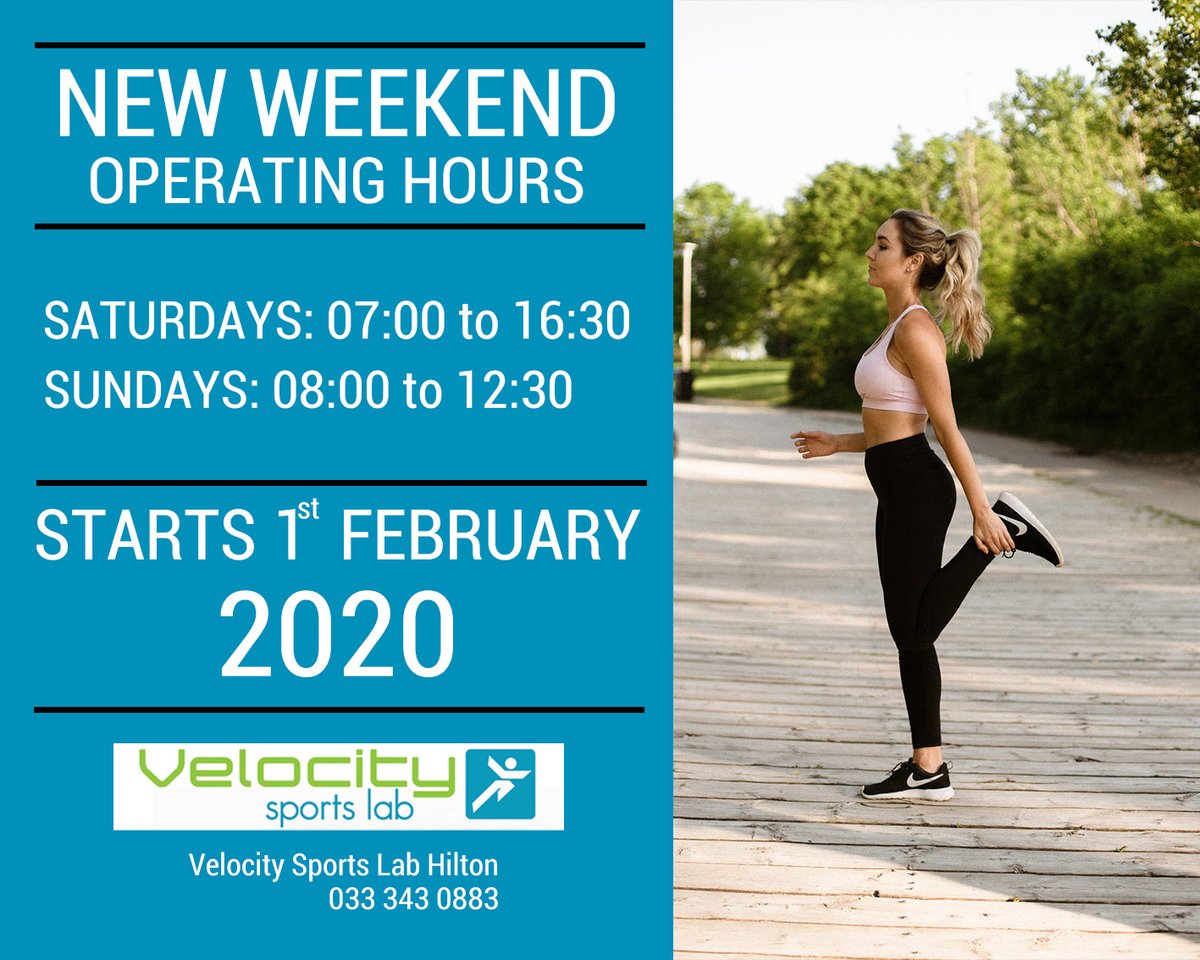 VSLHilton's tweet photo. Please take a look at our new weekend operating hours times! See you all this weekend! 💪😎

#velocitysportslab #hilton #fitness #exercise #motivation #healthyliving #healthymind https://t.co/LSd7BV9TSk