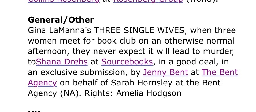 Sarah Hornsley (@sarahhornsley) on Twitter photo Delighted to announce this fab deal for <a href="/Gina_LaManna/">Gina LaManna</a> in the US! This book is so much fun. Delighted to announce this fab deal for <a href="/Gina_LaManna/">Gina LaManna</a> in the US! This book is so much fun.