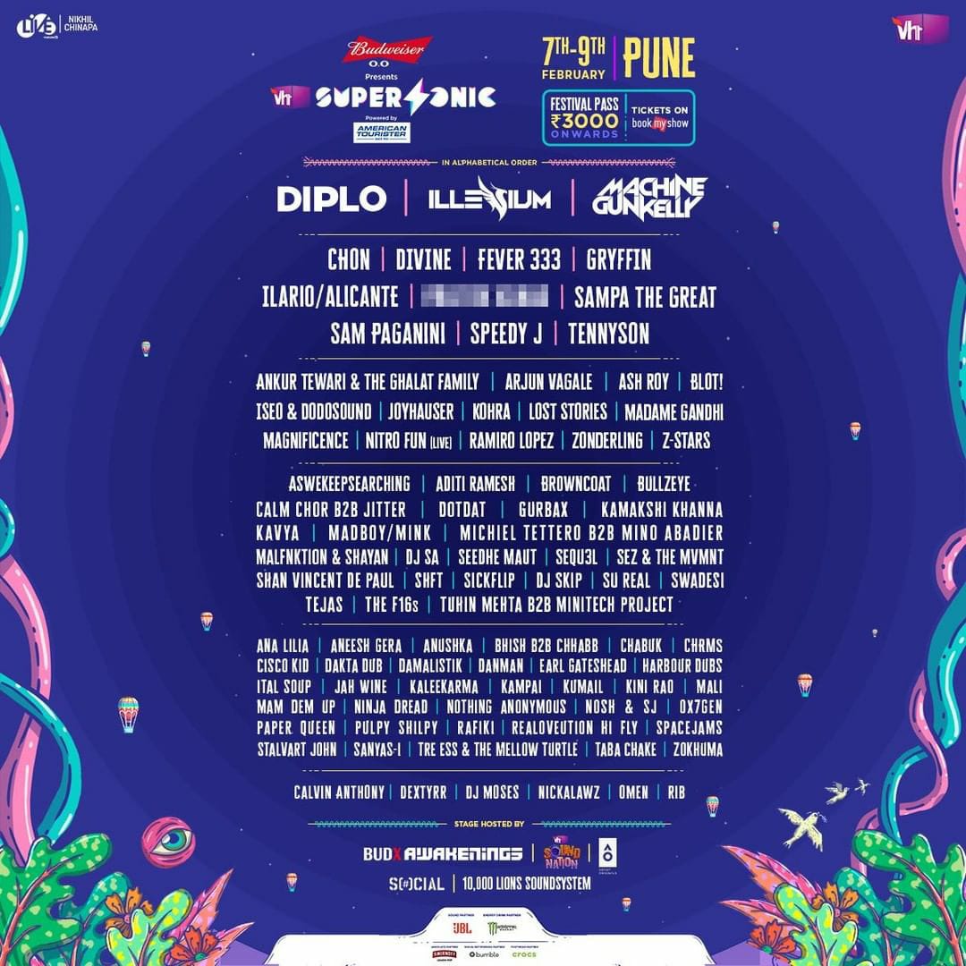 muneezahmd's tweet image. Round 6 - 
No more words. Just more artists.
Say hello to the amazing artists of the #Superlineup who will be seeing you on Feb 7th, 8th &amp;amp; 9th #Vh1Supersonic2020
Grab your tickets now at: in.bookmyshow.com…/vh1-supersonic-festi…/ET00118253