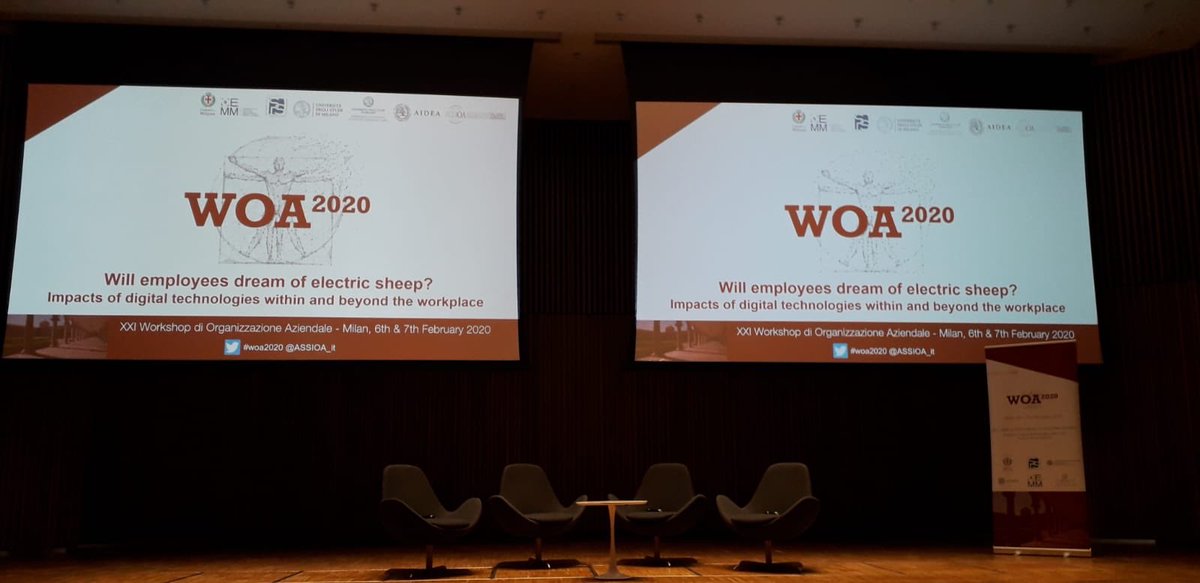 Sta per partire #WOA2020 “Will employees dream of electric sheep?” Vi aspettiamo numerosi presso la Statale di Milano (Via Festa del Perdono)