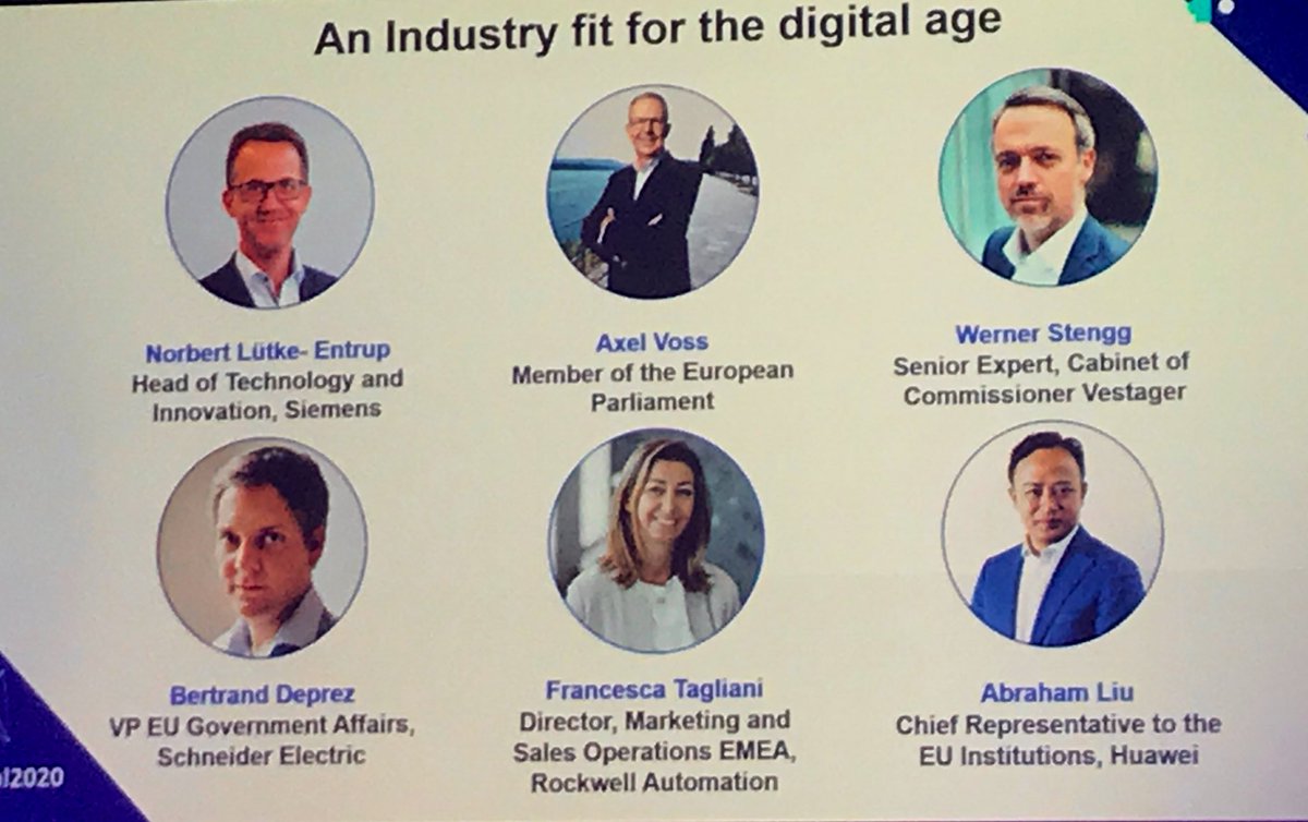 Panel discussion kicking off the real debate on how to boost a European industry that is fit for the digital age - the 4 industry reps here are debatably already quite fit... let’s see what they suggest for the less fit industries of Europe #modigital2020 #industrialStrategy