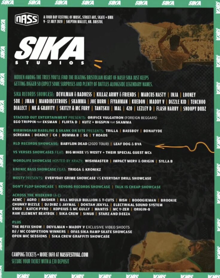 So hyped to officially announce that you can catch me and the rest of the crew at NASS Festival 2020 on the SIKA stage! Peep the line up 👀 #NASS #Festival #DnB #Jungle #DrumandBass #Music #Summer2020