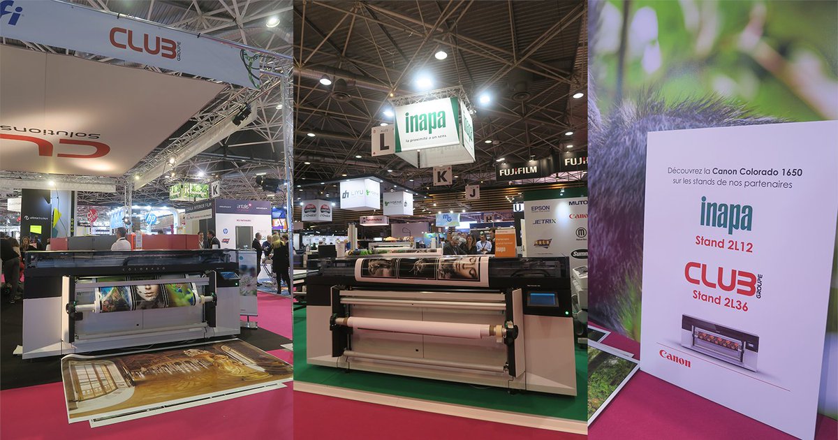 CanonProPrintFR's tweet photo. La Canon Colorado 1650 est à découvrir aujourd'hui au @Salon_CPrint, sur les stands de nos partenaires @inapa_ipg stand 2L12 et @GroupeCLUB stand 2L36. #CPrint2020 https://t.co/o9w1dB9UTq
