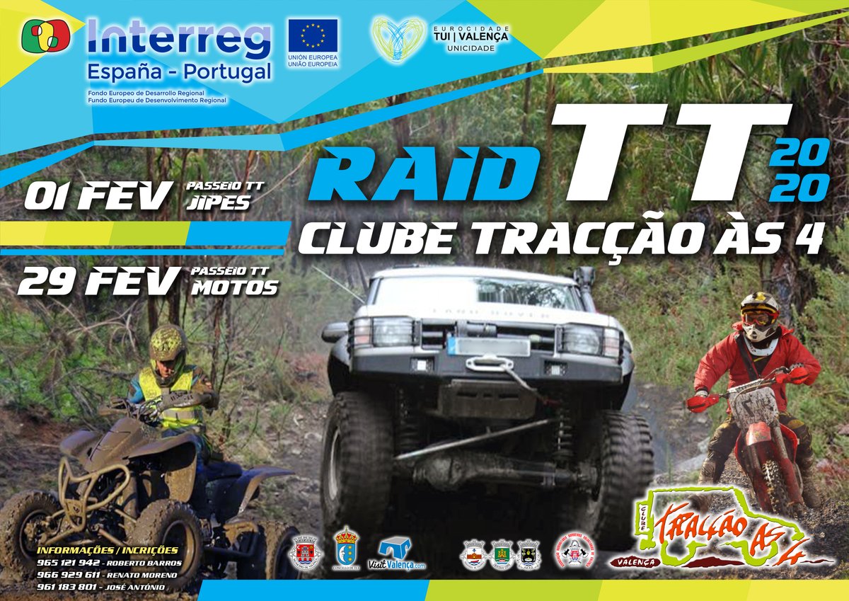 RAID TT Eurocidade 2020, 29 de Fevereiro, Passeio TT Motos, prova integrante na Agenda de Eventos da Eurocidade 2020.