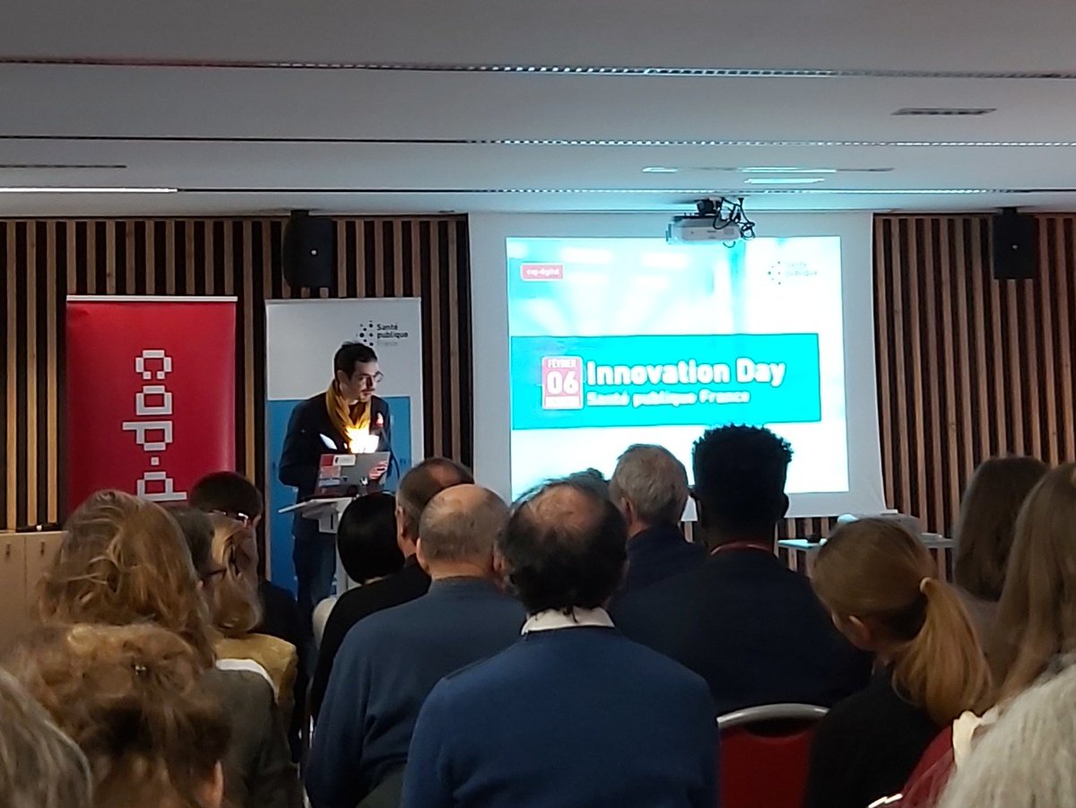 Chez @santeprevention pour l'#innovationday de cap <a href="/Cap_Digital/">Cap Digital</a> sur la santé. Les enjeux : collecte, sécurité et sens de la donnée, le tout avec de la confiance. L'#opensource peut aider. <a href="/GroupeSmile/">Smile - I.T is open</a>