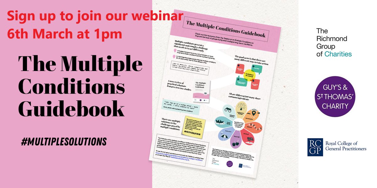 RichmondGroupOC's tweet image. Interested in improving care and support for people with multiple conditions? Join our share and learn webinar - 1pm 6 March. Find out more and register here: register.gotowebinar.com/register/17052…
#MultipleSolutions #KFIntegratedCare