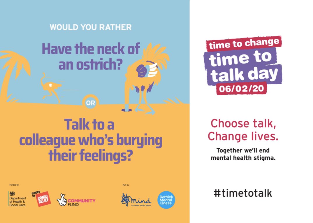LTHT_People's tweet image. Time to Talk Day encourages everyone to be more open about mental health – to talk, to listen, to change lives. 
#6thfeb #TimeToTalkDay #mentalhealth @LTHTOT @LeedsHospitals @LTHTTheatreTri @LTHTStaffbank @LTHTTherapyCSU  @OrgLearnleedsth @LTHTPhysio @LTHTCorpNurse