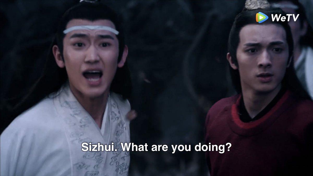 14. only sizhui, as lwj’s son, would’ve dared to break rank and run back. and only he would’ve without lwj’s permission thrown himself down next to wwx.  they have a far more informal relationship than lwj and any other disciple.and the connection wn and wwx and sizhui feel.