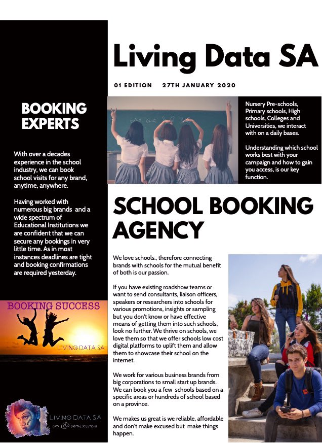 LivingDataSA's tweet image. Living Data SA Newsletter -January 2020 #bookingsuccess #livingdatasa #schoolexperts