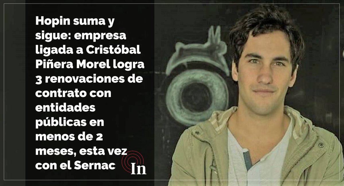 [Hopin] En diciembre la empresa tecnológica que vende chatbots renovó con el Servel y con la Dirección del Trabajo. Las tres operaciones comerciales suman $68 millones de ingresos para Hopin. bit.ly/2Sm4qm6