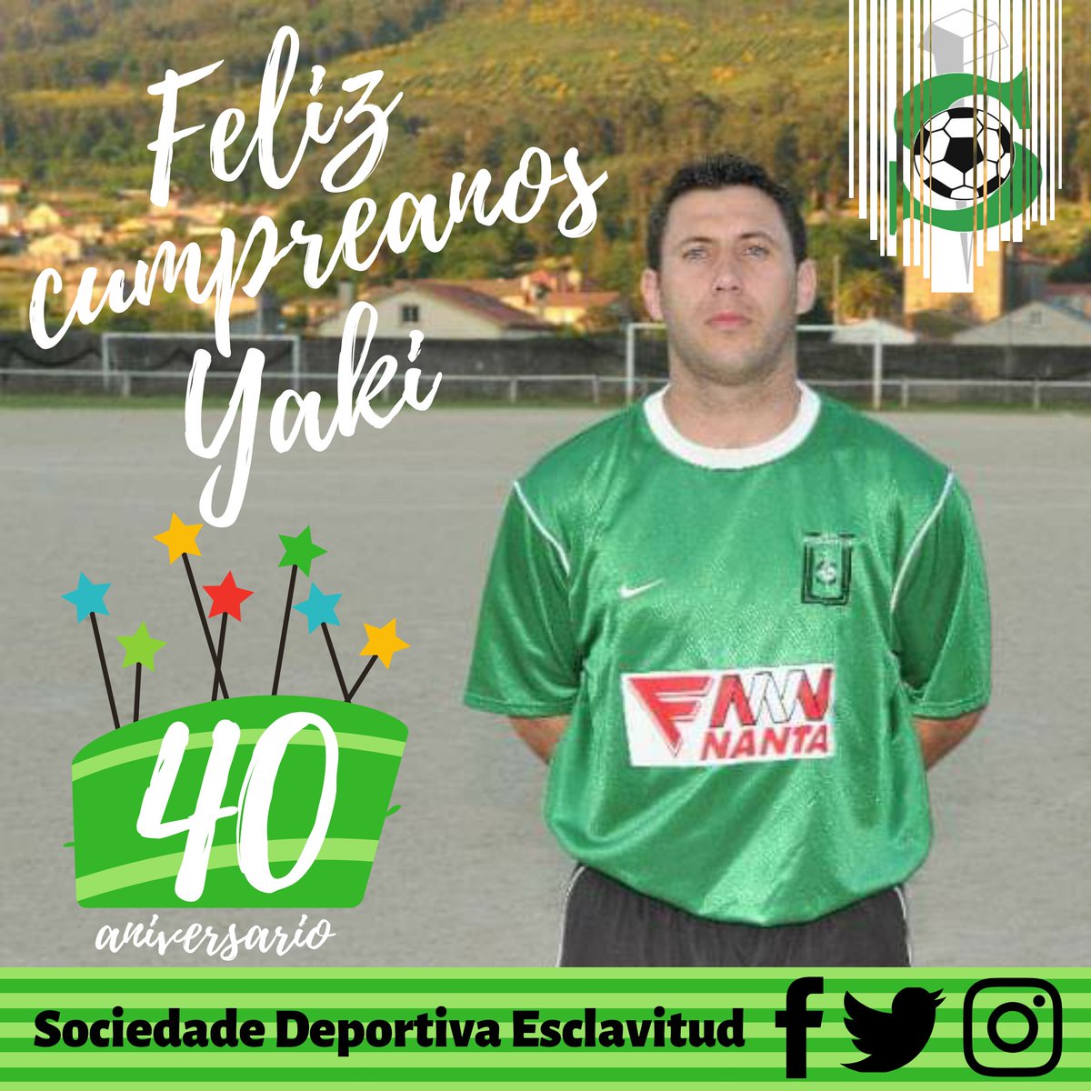 SDEsclavitud's tweet photo. 🎉🎉FELIZ CUMPREANOS YAKI🎉🎉
Hoxe está de cumpreanos o noso capitán, que leva media vida con nós. En todos estos anos xa veu pasar dous campos diferentes, varios presidentes e directivos, moitísimos compañeiros, veu nacer a varios dos nenos do #MiniEsclavi e todo iso dende... https://t.co/xKRVPlZsYA