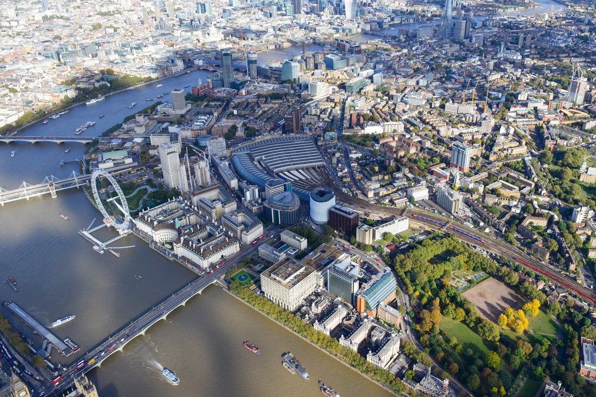 Aerial view of Guy's and St Thomas' hospitals