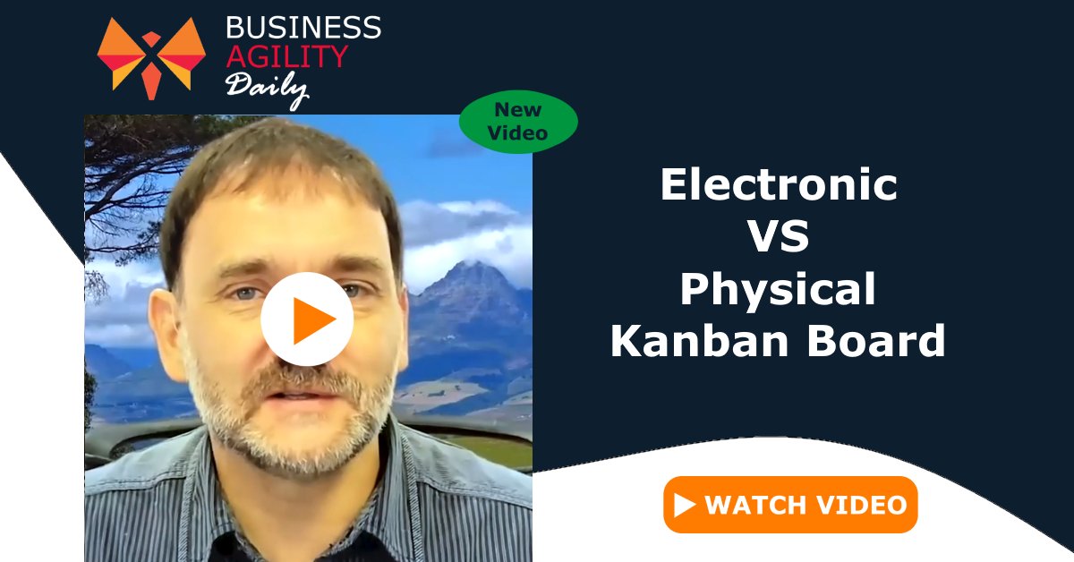 Physical or virtual Kanban Board. Newcomers to Kanban often ask us this question. Mathias answers definitively, but it depends ... xuviate.com/business-agili…