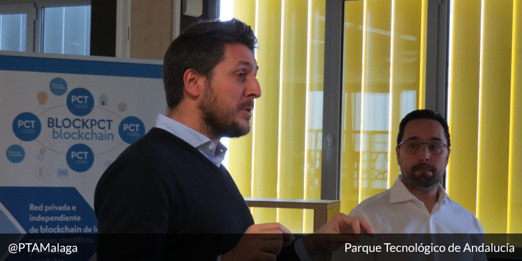 PTAMalaga's tweet photo. @thegreen_ray @joobid @APTE_es @Telefonica Taller #BLOCKPCT #PTA: @joobid y @asalasg81, responsables de #Blockchain en @Telefonica, explican a las #empresasPTA las enormes utilidades de esta nueva red privada basada en la tecnología #TrustOS.
#BlockchainPTA https://t.co/LWyCKwwDJx