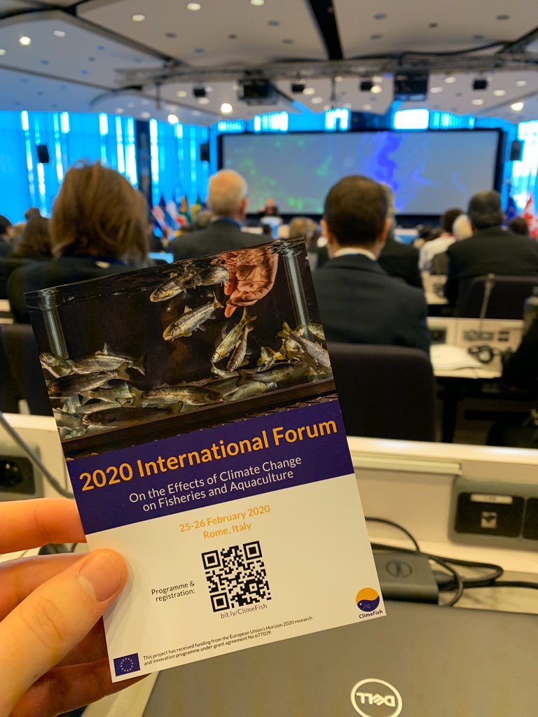 Andrea Gerecht <a href="/UiTromso/">UiT | University of Tromsø</a> presenting project results at #AtlanticAll, with example from 🇪🇸Galician mussels #aquaculture. Join us in Rome! 👉 Visit bit.ly/ClimeFish for programme info 🐟  #ClimeFish2020