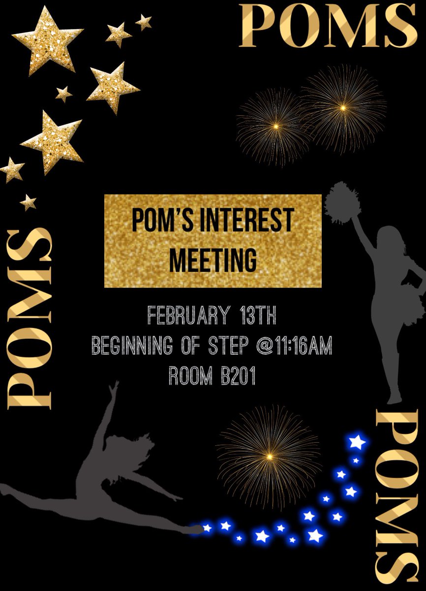 WatkinsMillPoms's tweet photo. Interested in being apart of the Watkins mill Poms squad next school year? Come to our information meeting and learn about financial cost, commitment, and team bonding!!!! Hope to see you there 😁 https://t.co/Z3FaNxrqzu