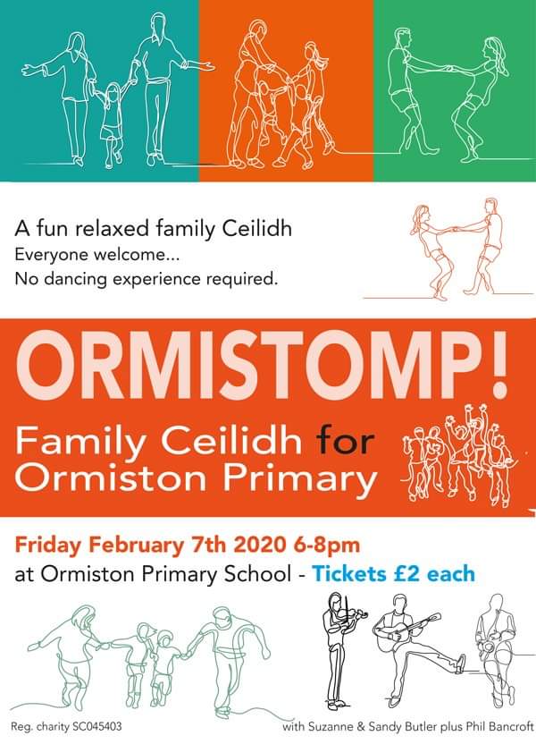 Hope to see some of you, Friday 6-8 in the school hall @OrmistonPrimary. It is honestly the best fun with all ages of people dancing. Very entertaining to watch, too 😉