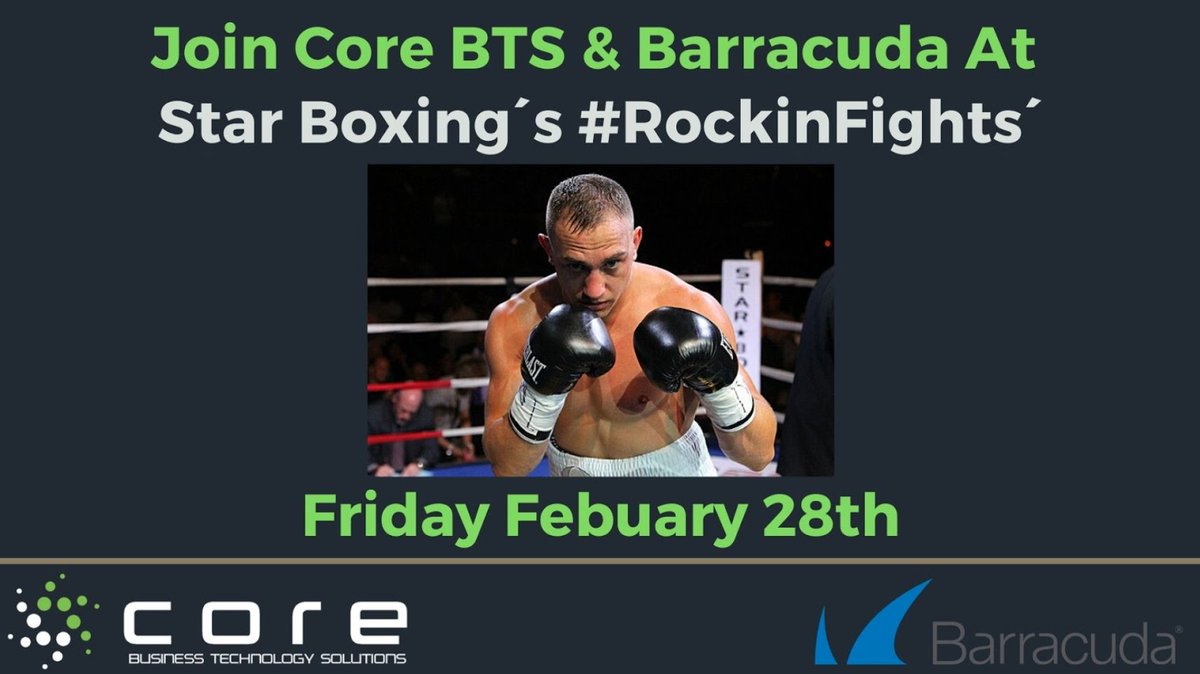 joojersss's tweet photo. Join the Award-Winning #CoreInYourCorner event series with @barracuda at @TheParamountNY for @StarBoxing #RockinFights
🥊🥊🥊🥊🥊🥊
@CoreBTS @CoreBTSLI
#CyberSecurity #InfoSec #emailsecurity
👇👇👇👇👇👇👇
https://t.co/0A1JPEIZGr https://t.co/wFs5Qm0NYm