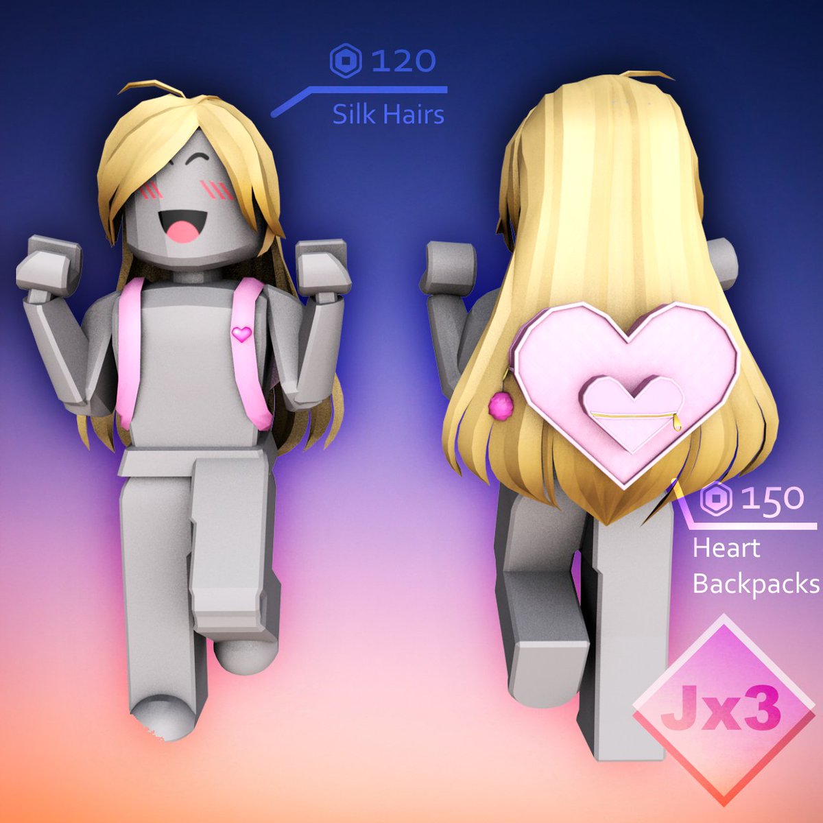 Jaz On Twitter Who Doesn T Like Anime With A Little Bit Of Love Check Out The New Girl Hairs And Backpacks For This Week Reply With Your Best Combos I Ll - purple roblox hair combos