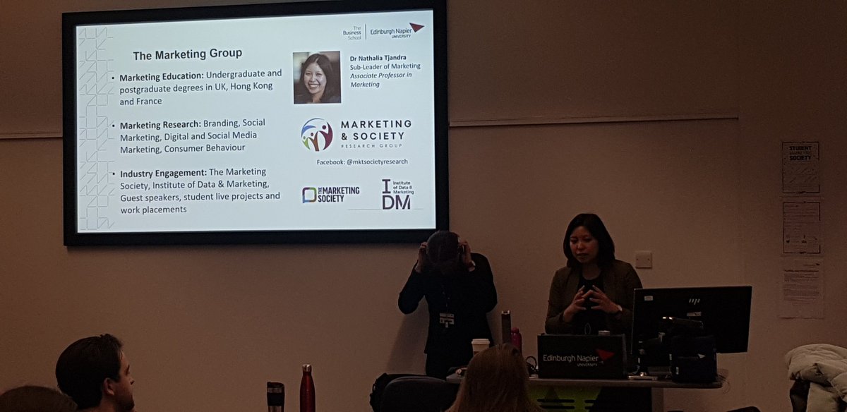 KathrynRezai's tweet photo. "We are the biggest business society in the Business School - despite us only opening within the last year" 
Dr Nathalia Tjandra, opening Student Marketing Society networking event @smsnapier @MarketingSocSco at @EdinburghNapier #EdNapier #inspiringthefuture #networking https://t.co/gLKAe7bfRr